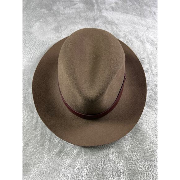 Rag & Bone Brown Wool Fedora Wide Brim Ranch Western Hat M 6.5 main image 5